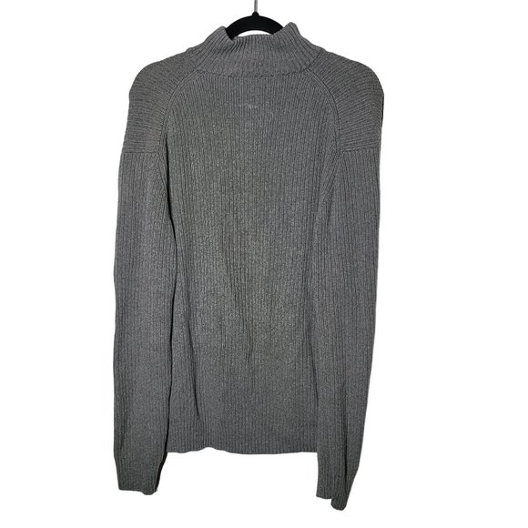 Calvin Klein Mens Gray Ribbed 1/4 Zip Sweater Size XXL Neutral Winter Preppy - Picture 2 of 10